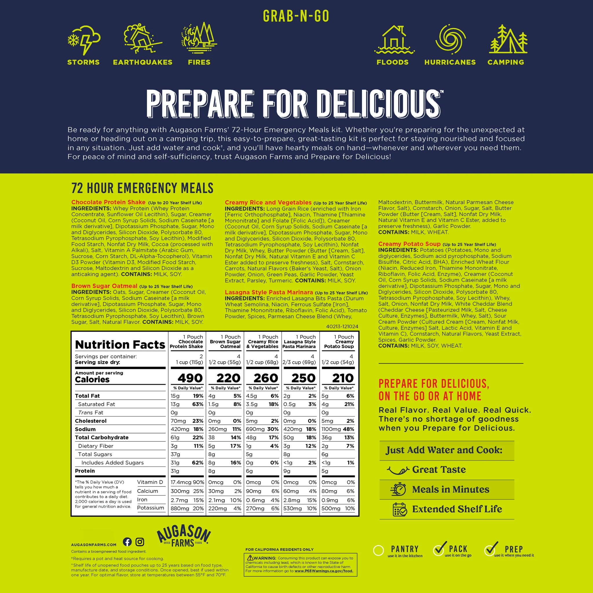 72-Hour 1-Person Emergency Food Supply Kit, 18 Servings - Image 3