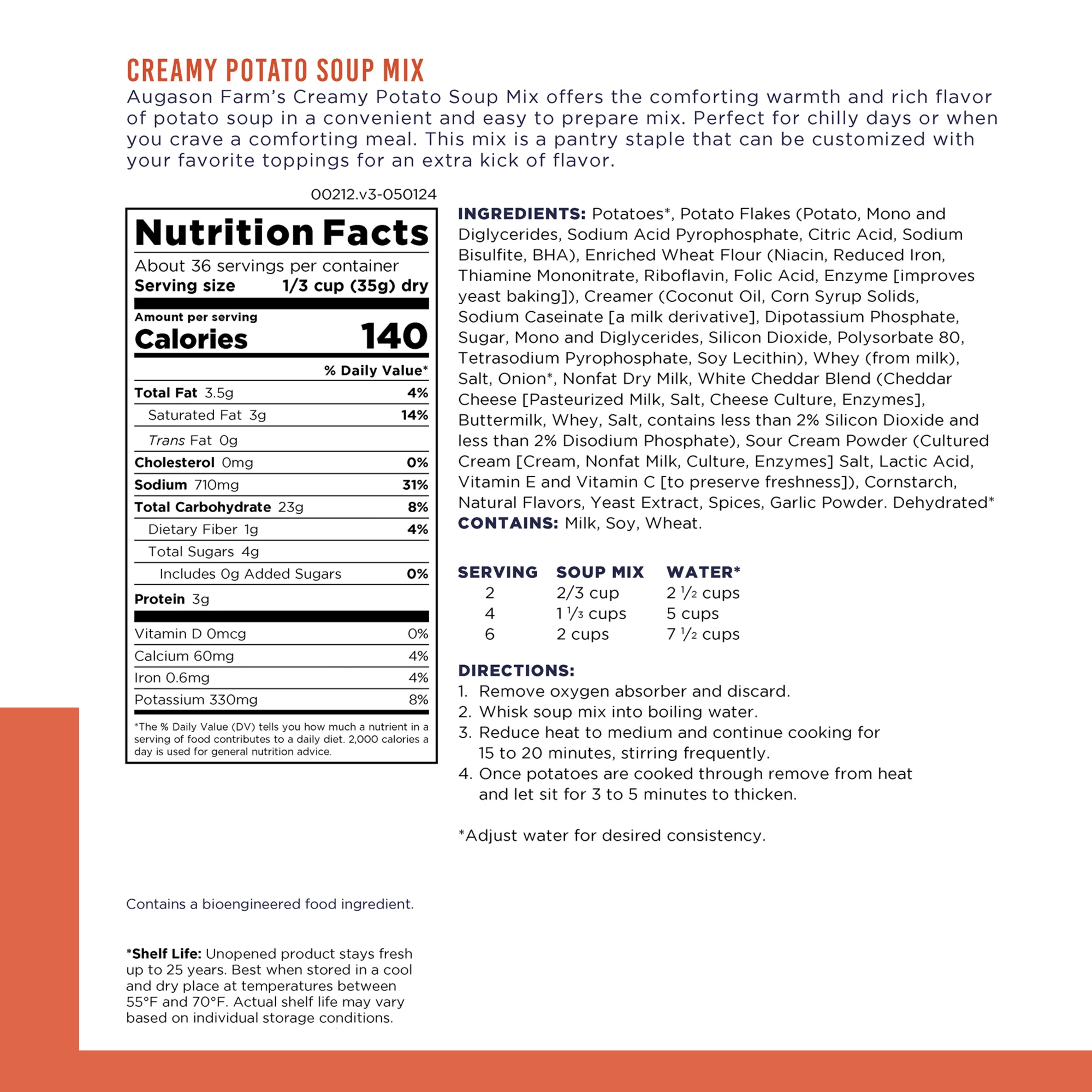 Creamy Potato Soup Mix Can, 36 Servings - Image 3