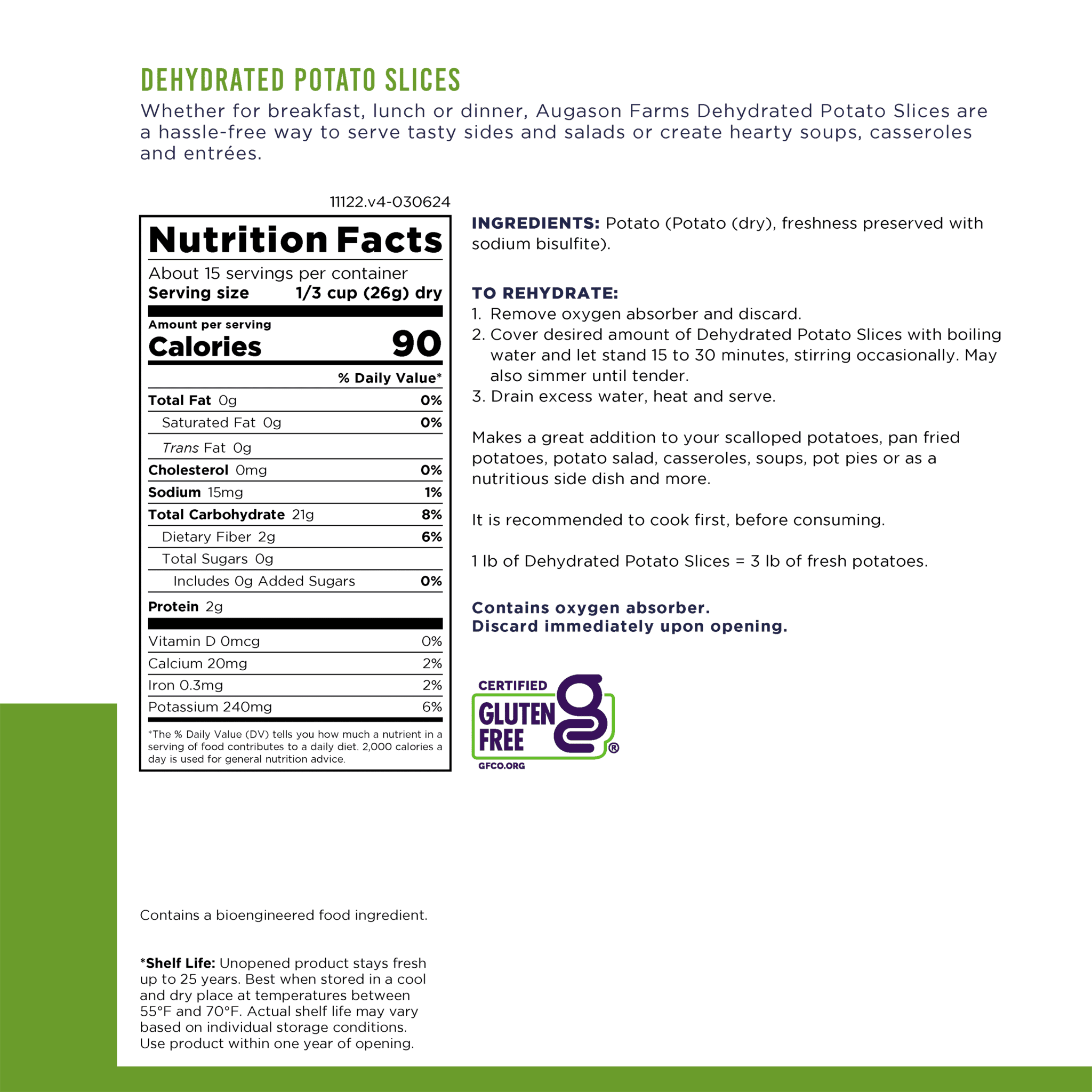 Dehydrated Potato Slices Can, 15 Servings - Image 3