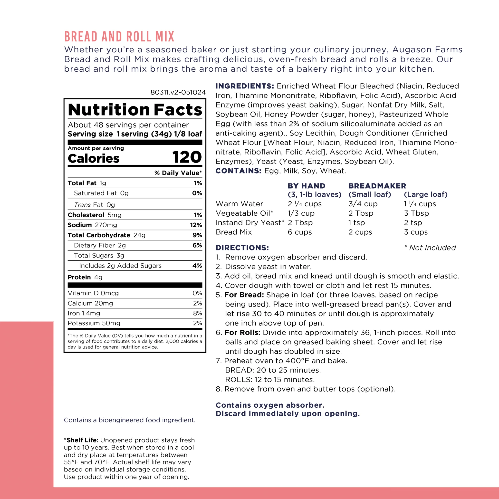 Bread and Roll Mix Can, 48 Servings - Image 3